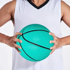 Competition Blue PU Leather Basketball with Natural Rubber Bladder Size 7 Custom Logo for Training