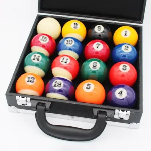 Complete 2-1/4 Inches Pool Ball Set with Padded Case Resin 57.2 mm Billiard Balls