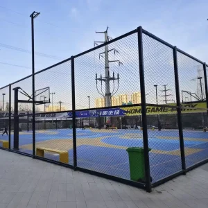 Complete Set Sports Equipment PVC Anti Corrosion Durable Sturdy Football Field Fence High Elasticity Chain Link Sports Fence