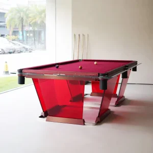Convertible Mini Modern 8ft Slate Pool Table Accessories Red Acrylic Legs Snooker Billiard Tables Home Durable