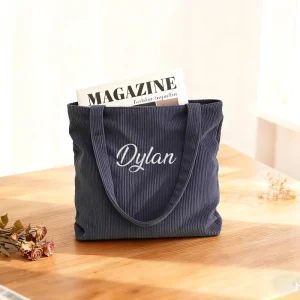 Corduroy Tote Bags Casual Large Capacity Shoulder Shopping Handbags for Women Daily Use