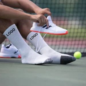 Cotton Men Tennis Socks Crew Sports Logo Packaging Brand Socks Design Anti Bacterial Luxury Custom Socks