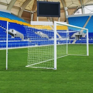 Court Equipment Fixed Aluminum Soccer Goal Post With Net Support Pipe