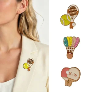 Creative Tennis Sports Series Brooches Cute Badminton Table Pin Jewelry Clothing Accessories Gift Broche De Tenis
