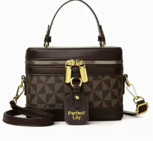 Cross-border New High-end Retro Tote Bag Fashion Handheld Women’s Lunch Box Bag Color-Blocking Shoulder Crossbody Bag