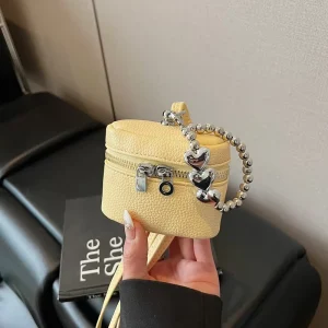 Cross border New Simple Mini Box Western & Korean Style Women’s Casual Shoulder Bag Chains Single Strap PU Zipper Closure