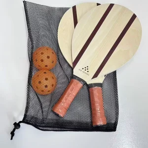 Cross border Wooden Shape Pickleball Paddle Beach Cricket Bat Outdoor Parent child Pickleball Racket Set 280g Ready Stock