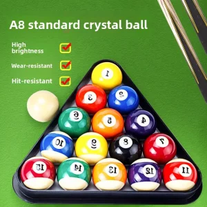 Crystal Pool Balls Black 8 Ball Standard Set American Style Large Number 8