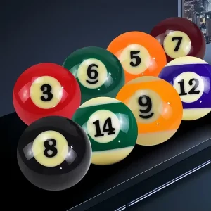 Crystal Pool Balls for Snooker and Billiards Large 5.72cm Eight Ball Set