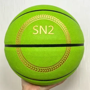 Custom 29.5″ Composite Green Leather Basketball Official Size Basketball Outdoor Game Match Basketball Balls