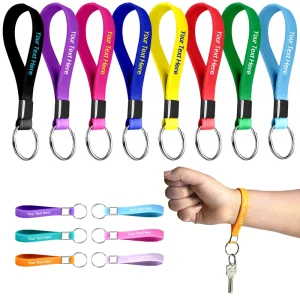 Custom 2D/3D Silicone/Rubber/PVC Keychain Keyring Soft Wristband Key Holder With Logo
