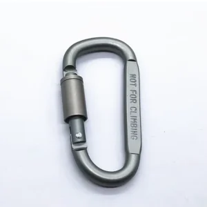 Custom 3inch 78mm Aluminum Carabiner Keychain D Ring Shape Locking Carabiner for Outdoor Camping Hiking