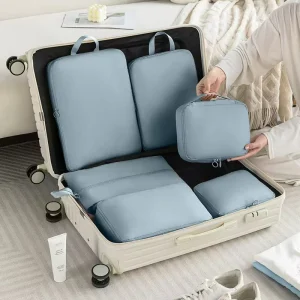 Custom 6 Piece Memory Foam Packing Cubes Set Compression Travel Cubes With Custom Logo Luggage Organizers