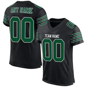 Custom 7v7 American Football Practice Jersey OEM Rugby Sports Wear Mesh Black and Green American Football Jersey