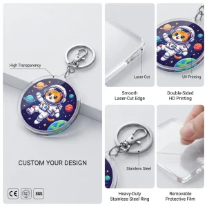 Custom Acrylic Keychain High Transparent Custom Anime Keychain Cartoon Goods Plastic Key Chain Transparent Acrylic Charm