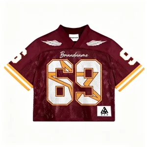 Custom American Football Jersey OEM Service Breathable Quick-Dry Summer Retro Color Rugby Plus Size Short Sleeve 100% Polyester