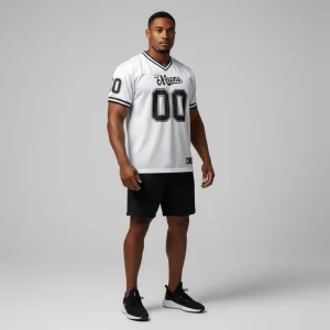 Custom American Retro Football Rugby Jersey High Quality Breathable Mesh Anti-Bacterial Quick Dry Anti-UV Plus Size Men’s Tops