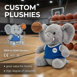 Custom Basketball Elephant Mascot Plush Toy Sports Team Stuffed Animal CE EN71