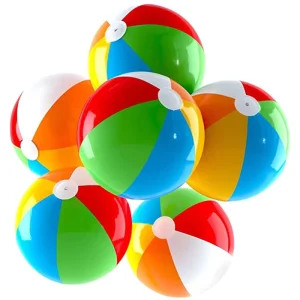 Custom Blue and White 0.18mm Thick PVC Beach Balls in Bulk Various Sizes (25-50cm) Silk Printed Logo Available Ages 2-4 Years