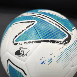 Custom Branded PU Leather Soccer Ball Size 5 Machine Stitched Durable Printed Logo Training Indoor/Outdoor Kids