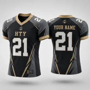 Custom Children’s Breathable American Football Jersey Blank Design Your Team Club Black