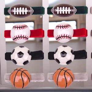 Custom Children’s Sporty Hair Clips Football Basketball Cute Hair Accessories Velvet Fabric Wrapped HairPin for Girls