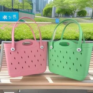 Custom Color EVA Beach Bag Large Capacity Rubber Waterproof Tote Bag Portable Durable Women Bag for Outdoor
