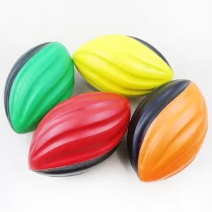 Custom Colorful Anti-Stress PU Foam Rugby Shaped American Football Promotional Toy for Stress Relief Squeeze Toys