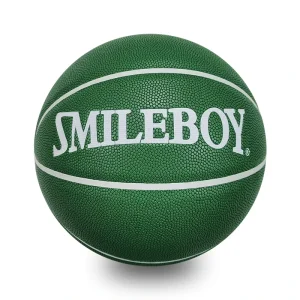 Custom Dark Green PU Leather Basketball Rubber Material Training Ball with Personalized Logo