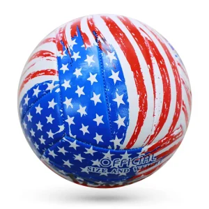 Custom Design Machine Stitched Soft Leather Official Size 5 Full Color Printing American Volleyball Ball