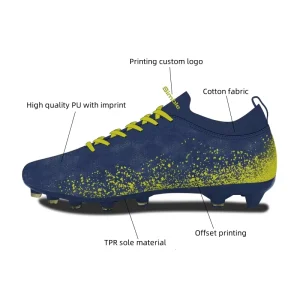 Custom Design Outdoor Football Shoes Anti slip Long Spikes Men Chaussures De Football Boots Soccer Shoes