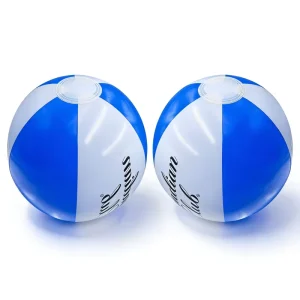 Custom Design Print Blue and White Beach Ball Plastic Inflatable Beach Balls OEM Summer Party Gift for Events
