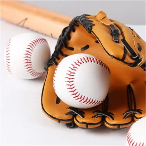Custom Designed Full Grain PU PVC Leather Baseball Training Balls Printed Logo Flat Seam Raised Wool Cork Softball Weighted