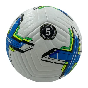 Custom Designed Size 5 Thermal Bonded Machine Stitched PU Soccer Balls Wear Resistant Indoor Outdoor