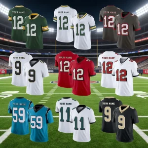 Custom Football Team Uniforms American Style Short Sleeve Adult Men XXL Size Heat Transfer Printed Breathable 100%