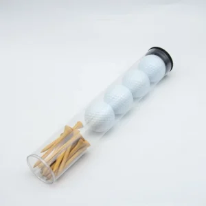 Custom Golf Practice Balls Tees Set PVC Tube Packaging Durable Portable 2 Layer Training Balls Personalized Wooden Tees Custom