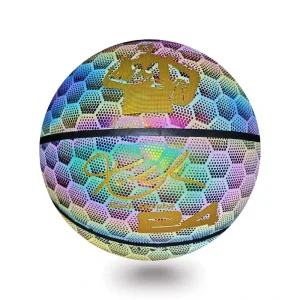Custom High Quality Reflective Basketball Indoor and Outdoor Training Competition Wear-resistant Basketball