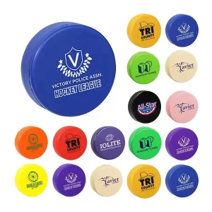 Custom Hockey Puck Stress Ball PU Foam Branding Toy For Sports Events