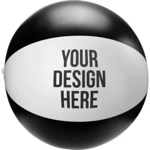 Custom Inflatable PVC Beach Balls With Logo Personalized Customized Branded Small Inflatable Black Beach Toys Ball For Promotion