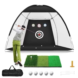 Custom Logo 10x7ft Golf Practice Net Indoor Outdoor Backyard Training Aids Swing Training Pitching Chipping Target Net