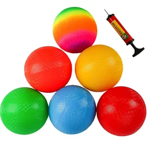 Custom Logo 6inch 8.5inch Inflatable Playground Balls Indoor Outdoor Kids Dodgeball with Pump