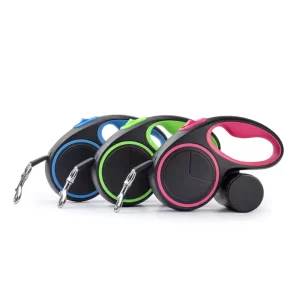 Custom Logo Color Box Easy Handle Durable Retractable Dog Leash With Poop Bag Holder