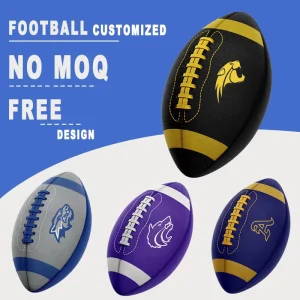 Custom Logo Durable PU Leather Rugby Ball Size 3 6 9 Customize American Football