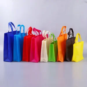 Custom Logo Eco Friendly Durable Heavy Duty AZO Free Reusable Die Cut Grocery Shopping T-shirt Handled Non Woven Bag