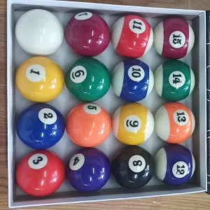 Custom Logo Eighty Ball Phenolic Resin Snooker Pool Ball Set 57.2mm Cue Ball With Box Package for Sports Use