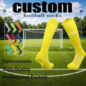 Custom Logo Knee High Soccer Socks Anti Slip Breathable Football Sports Socks For Men Youth Team Training