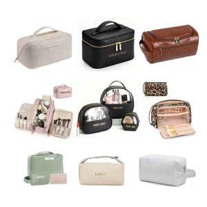 Custom Logo Makeup Bag Cosmetic Bags & Cases Cute PVC Canvas Toiletry Bag Travel Accessories for Women Daily Outdoor Use