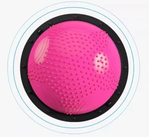 Custom Logo Massage Sports Exercise Balance Ball PVC Pilates Half Yoga Ball With Handles