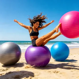 Custom Logo OEM Gym Yoga Ball 45cm 55cm 65cm 75cm Inflatable Ball for Yoga and Pilates with Pump PVC Yoga Fitness Ball