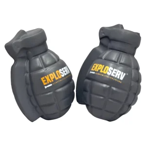 Custom Logo PU Foam Grenade Stress Ball Anti-Stress Squeeze Grenade Stress Ball for Corporate Giveaway